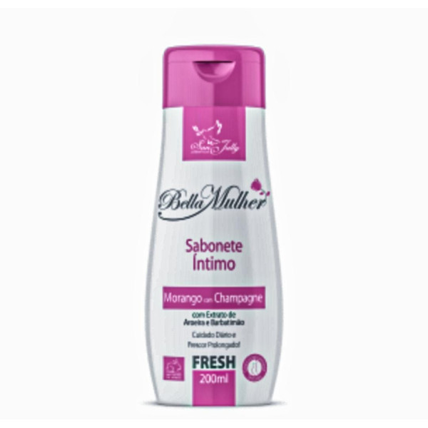 Sabonete Intimo Morango com Champagne Higiene Diária Bela Mulher 200ml