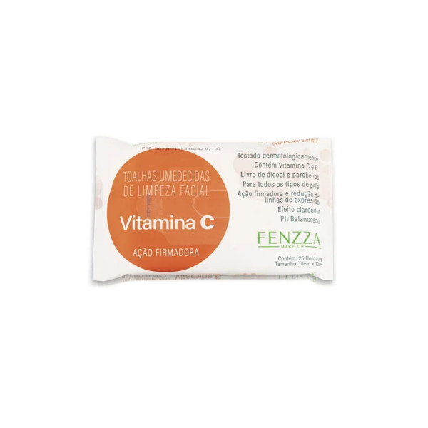 Lenço Umedecido De Limpeza Facial Vitamina C- Fenzza Make Up