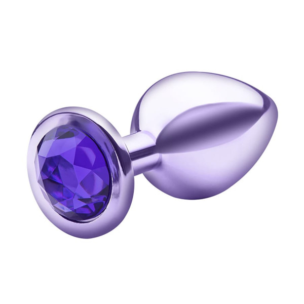 Plug Anal M Metalizado Com Pedra Lite Sexy Fantasy - Roxo