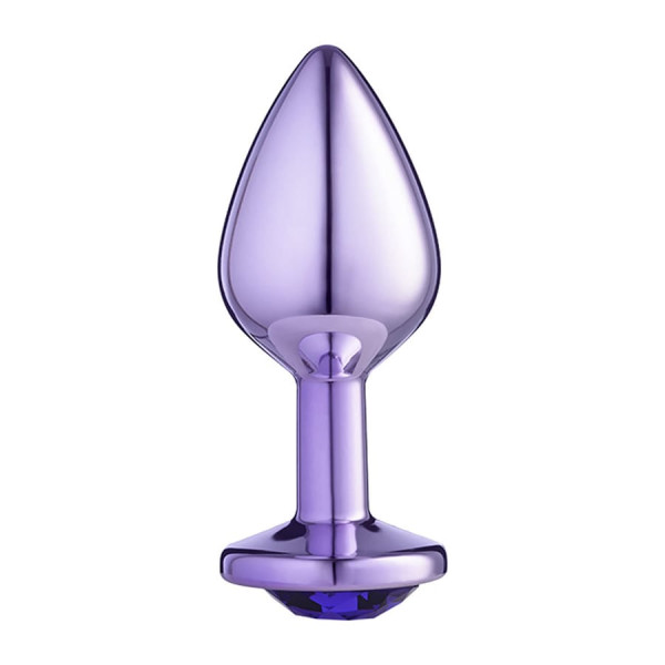 Plug Anal M Metalizado Com Pedra Lite Sexy Fantasy - Roxo