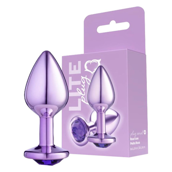 Plug Anal M Metalizado Com Pedra Lite Sexy Fantasy - Roxo