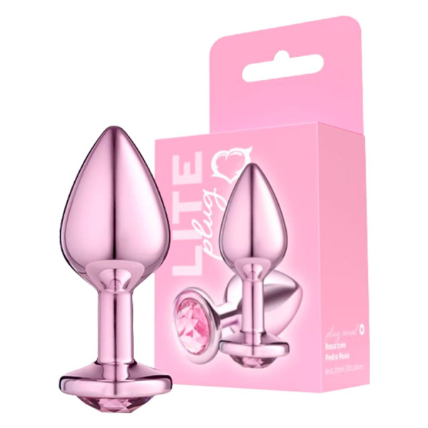 Plug Anal M Metalizado Com Pedra Linha Lite Sexy Fantasy - Rosa